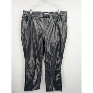 Good‎ American NWT Women's Better than Leather Good Curve black pants sz 18